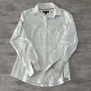 Banana Republic non iron fitted button‎ down black and white shirt Womens 6